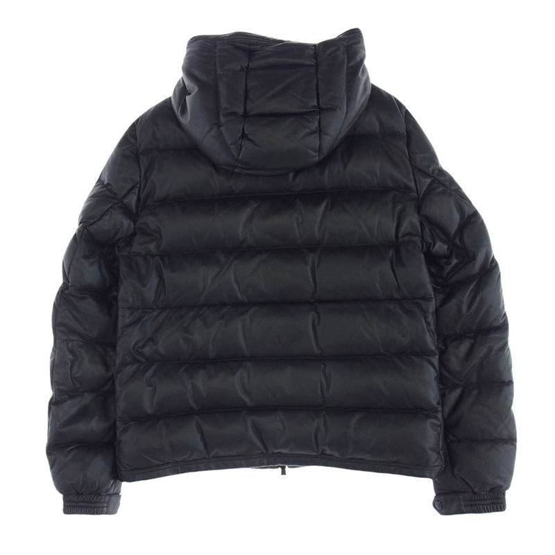 MONCLER モンクレール GEBROULAZ ゲブロウラズ オールレザー ダウン ジャケット  ブラック系 3【美品】【中古】