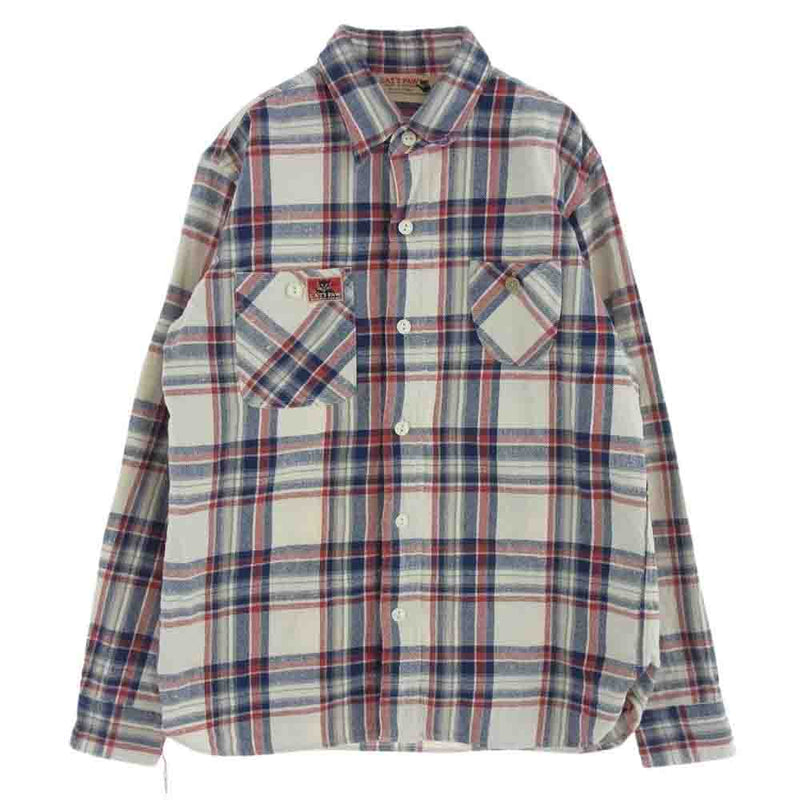 CAT'S PAW キャッツポウ TWILL CHECK WORK SHIR ツイル チェック ワーク 長袖 シャツ マルチカラー系 M【中古】