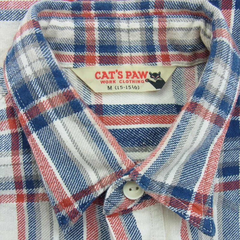 CAT'S PAW キャッツポウ TWILL CHECK WORK SHIR ツイル チェック ワーク 長袖 シャツ マルチカラー系 M【中古】