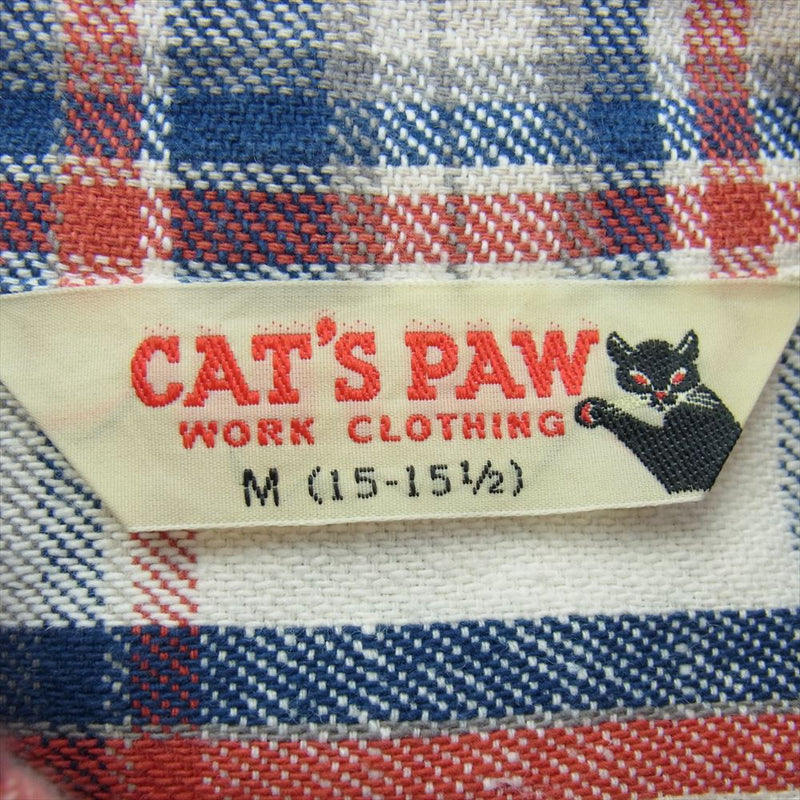 CAT'S PAW キャッツポウ TWILL CHECK WORK SHIR ツイル チェック ワーク 長袖 シャツ マルチカラー系 M【中古】