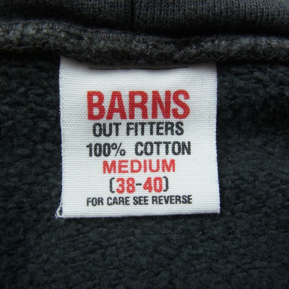 BARNS OUTFITTERS バーンズ 裏起毛 フルジップ パーカー フーディ チャコール系 M【中古】