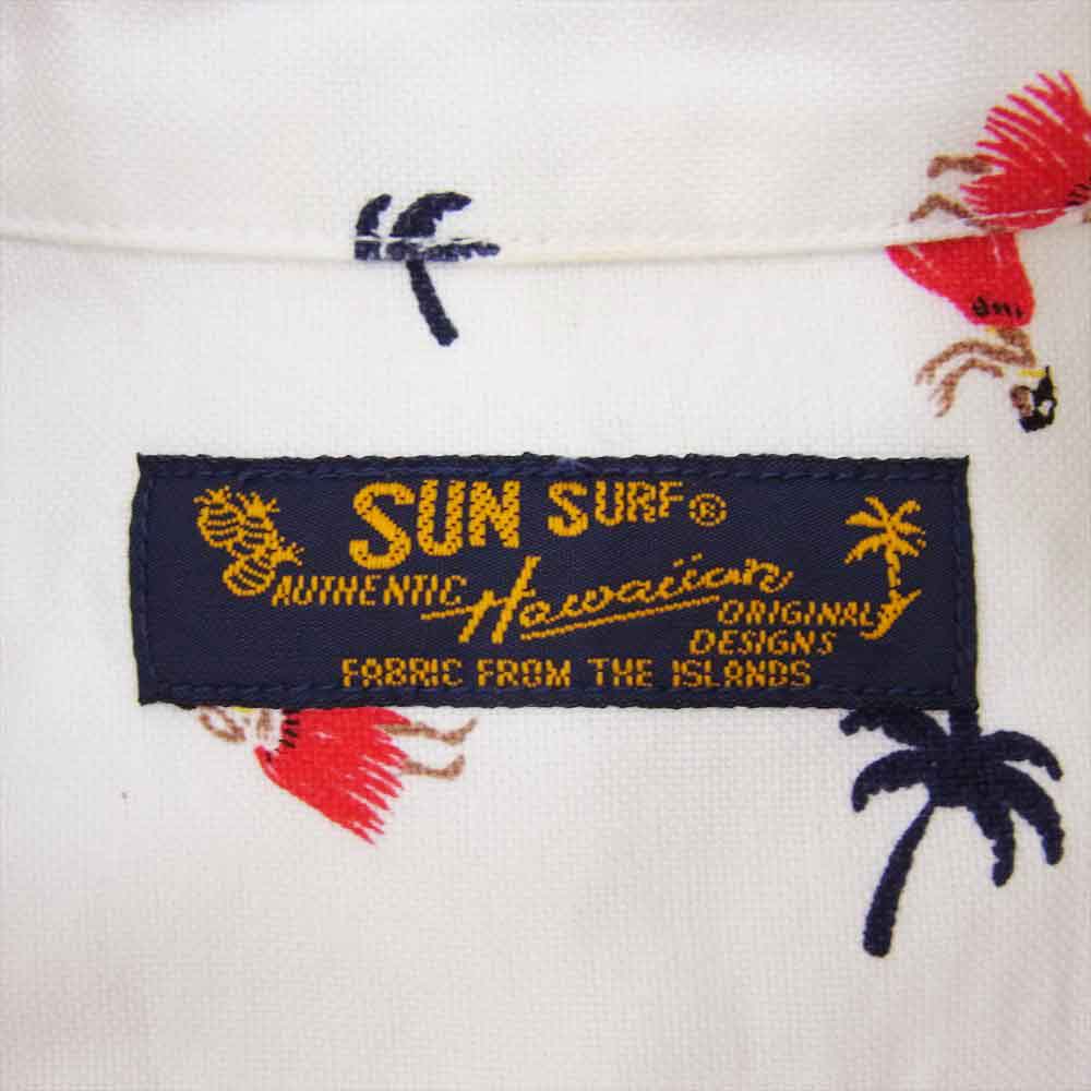 SUN SURF サンサーフ SS24815 COTTON HAWAIIAN SHIRT OXFORD BD SHIRT HULA DANCER フラダンス ボタンダウン ハワイアン 長袖 シャツ ホワイト系 M【中古】