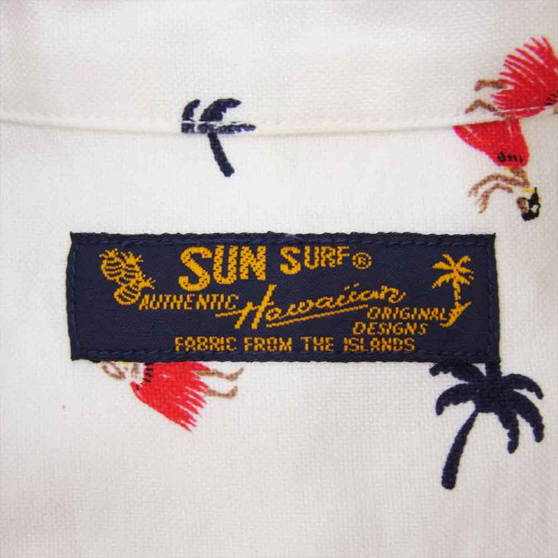 SUN SURF サンサーフ SS24815 COTTON HAWAIIAN SHIRT OXFORD BD SHIRT HULA DANCER フラダンス ボタンダウン ハワイアン 長袖 シャツ ホワイト系 M【中古】