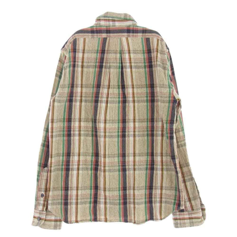 STUDIO D’ARTISAN ステュディオダルチザン 5510 L/S CHECK FLANNEL SHIRT チェック フランネル 長袖 シャツ ベージュ系 L【中古】