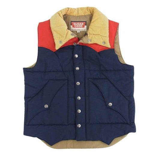 SUGAR CANE シュガーケーン SC12343 60 40 クロス 中綿 パディング ベスト ネイビー系 レッド系 M【中古】