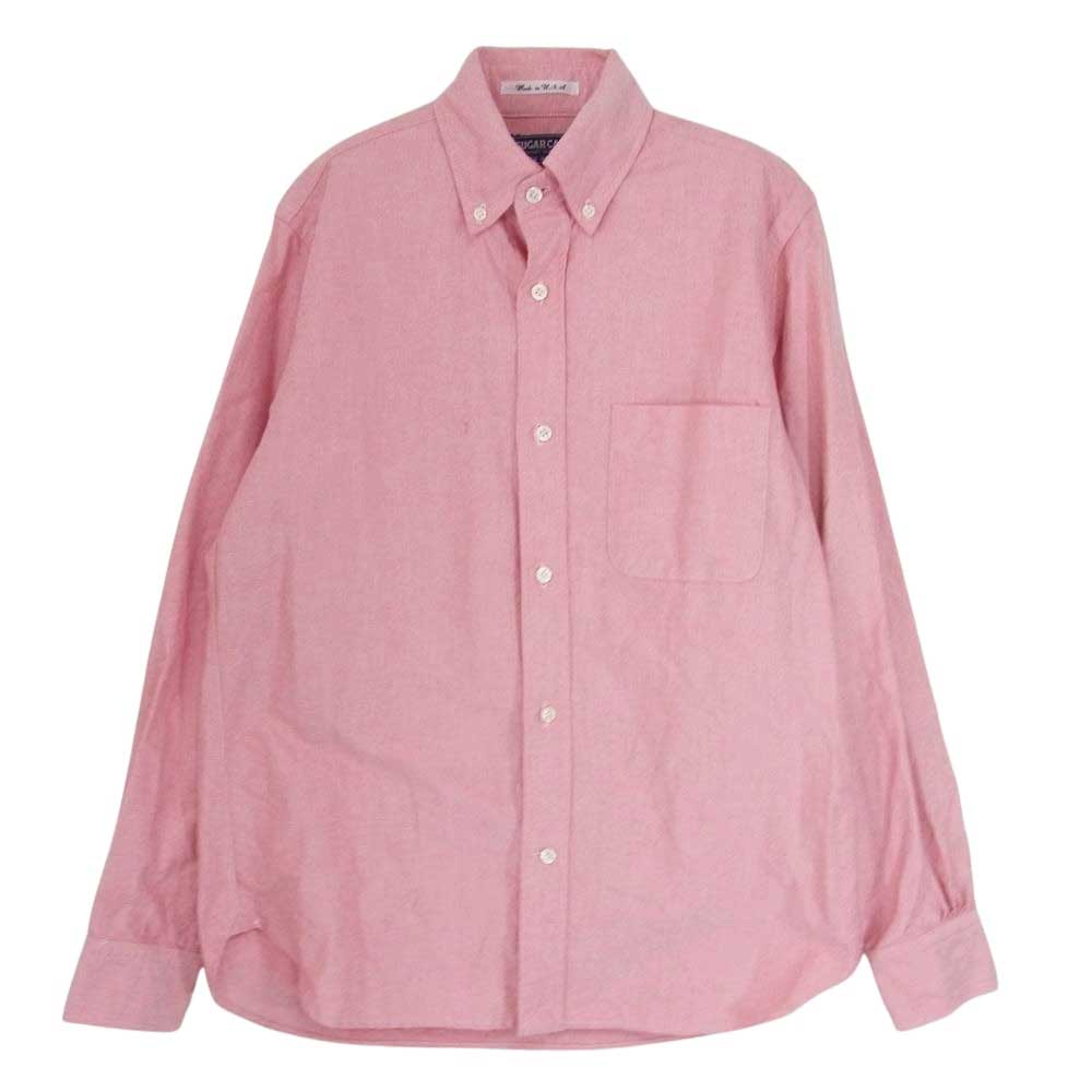 SUGAR CANE シュガーケーン USA製 長袖 ボタン ダウン シャツ ピンク系 M【中古】
