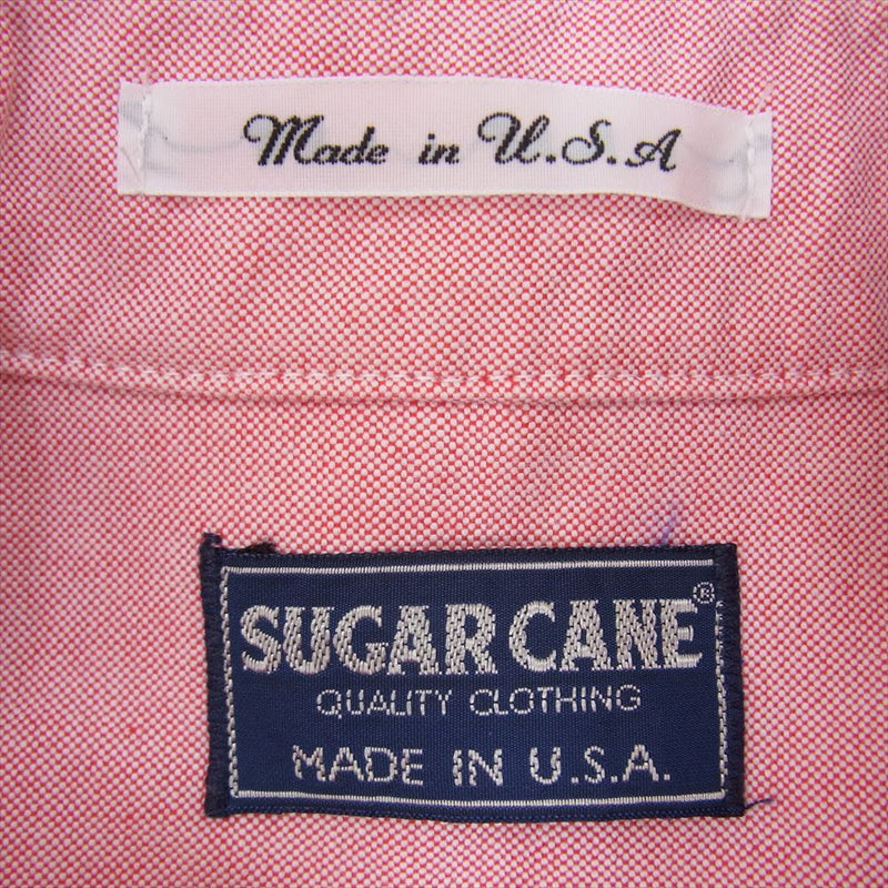 SUGAR CANE シュガーケーン USA製 長袖 ボタン ダウン シャツ ピンク系 M【中古】