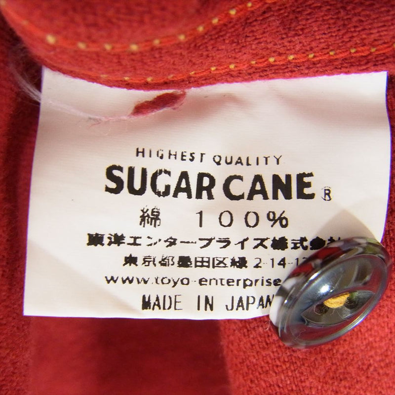 SUGAR CANE シュガーケーン SC25976 コットンネル ワーク シャツ レッド系 M【中古】