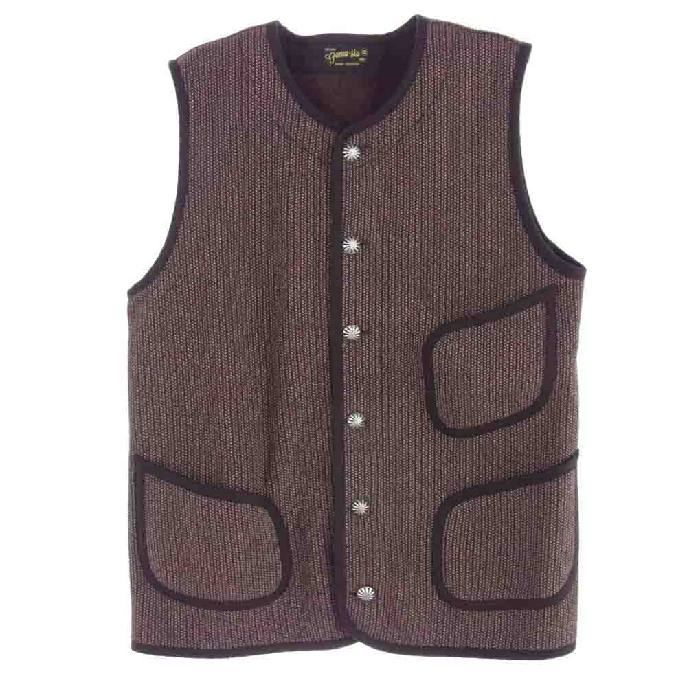 バーンズ BR-7282 WORK VEST ゴマ塩 ワーク ベスト ビーチ クロス ブラウン系 1【中古】