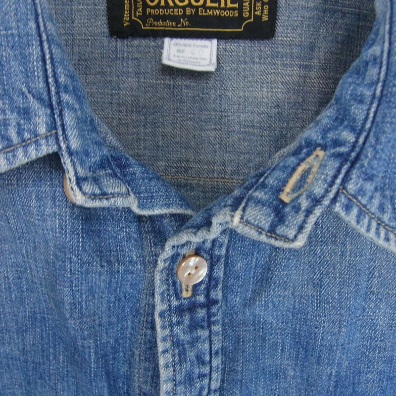 ORGUEIL オルゲイユ OR-5014 ERALL 55 Work Shirt 長袖 ワーク シャツ 40【中古】