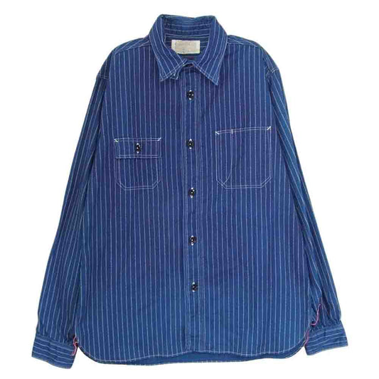 SUGAR CANE シュガーケーン SC25551 WABASH STRIPE WORK SHIRT ストライプ ワーク シャツ M【中古】