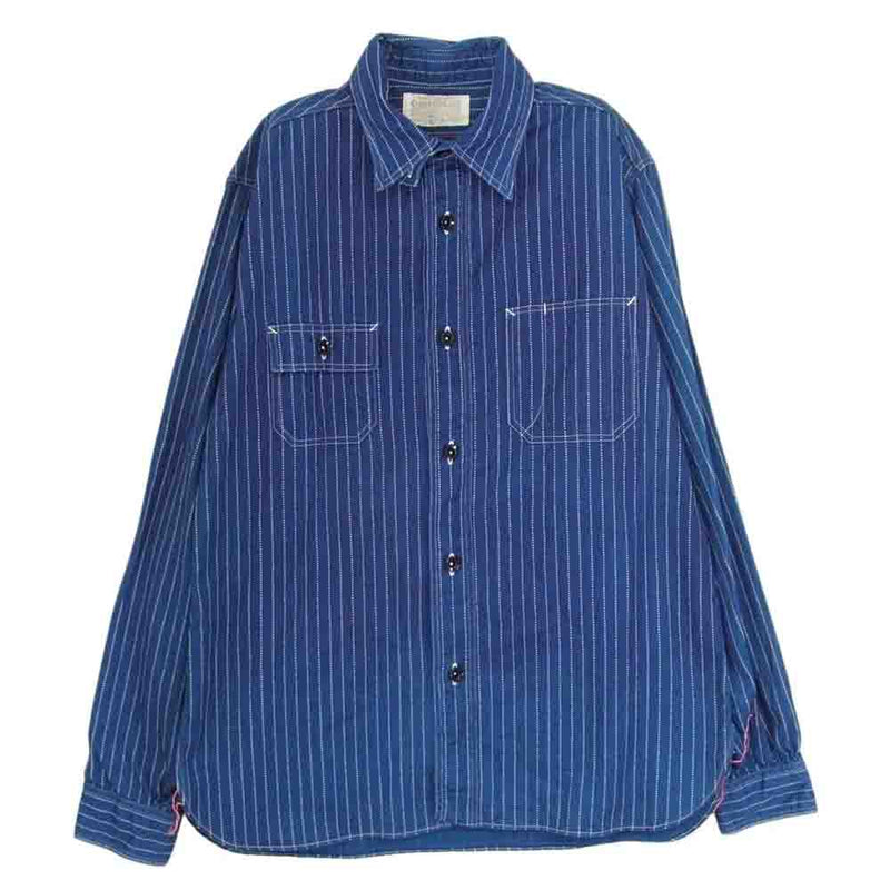 SUGAR CANE シュガーケーン SC25551 WABASH STRIPE WORK SHIRT ストライプ ワーク シャツ M【中古】