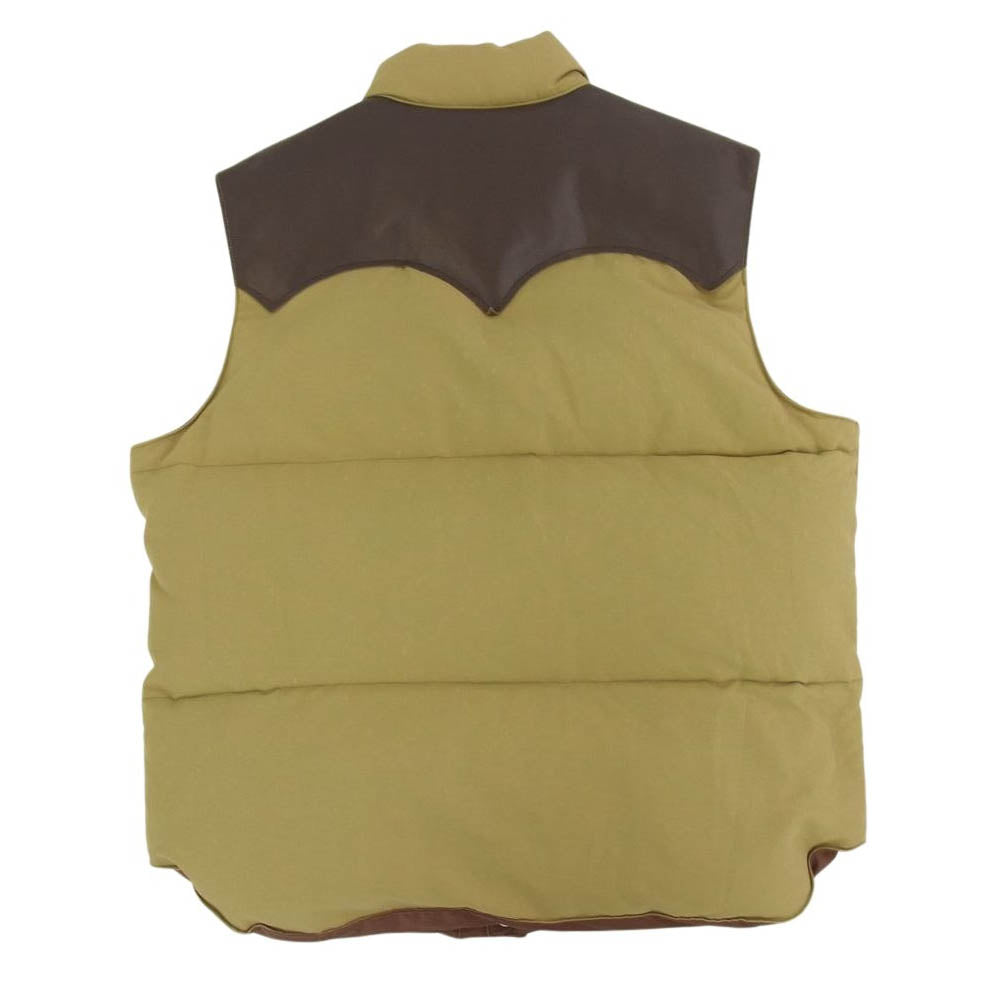 SUGAR CANE シュガーケーン SC12340 LATHER YOKE DOWN VEST レザーヨーク ダウン ベスト ベージュ系 M【中古】
