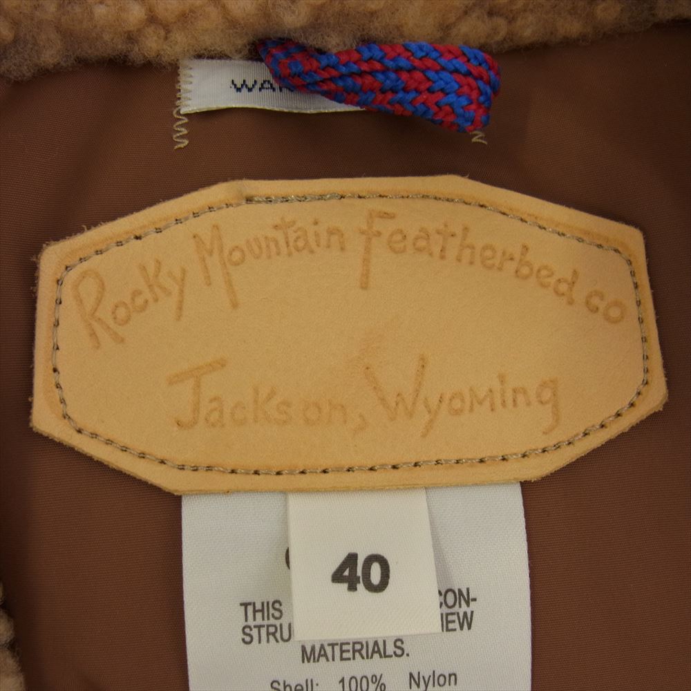 WAREHOUSE ウエアハウス 450-472-53 Rocky Mountain Featherbed ロッキーマウンテンフェザーベッド フェザーベッド 襟ボア レザー 切替 カモ ダウン ベスト 40【中古】