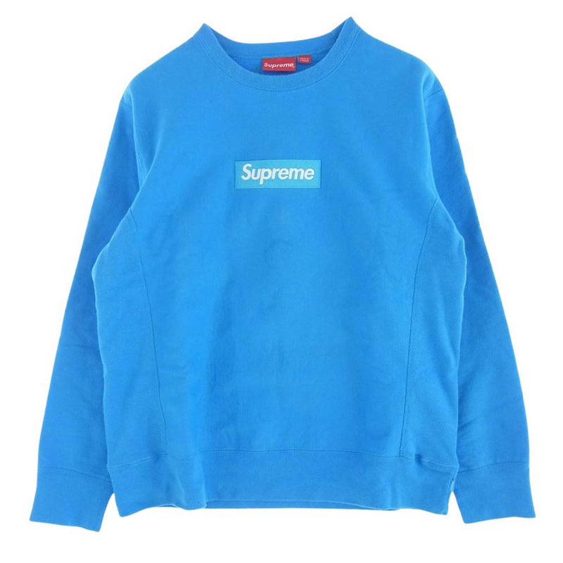 Supreme シュプリーム 18AW Box Logo Crewneck ボックスロゴ クルーネック スウェット トレーナー ライトブルー系 L【中古】