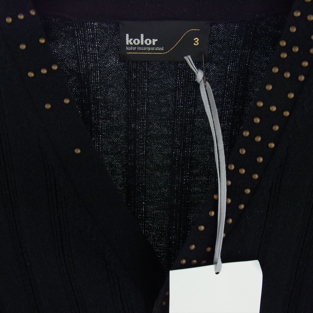 kolor カラー 24AW 24WCM-N08306 スタッズ装飾 スナップボタン Knit ニット カーディガン ブラック系 3【中古】