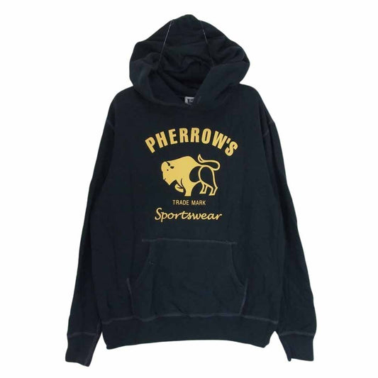 Pherrow's フェローズ TRADE MARK プリント パーカー ダークグリーン系 40【中古】