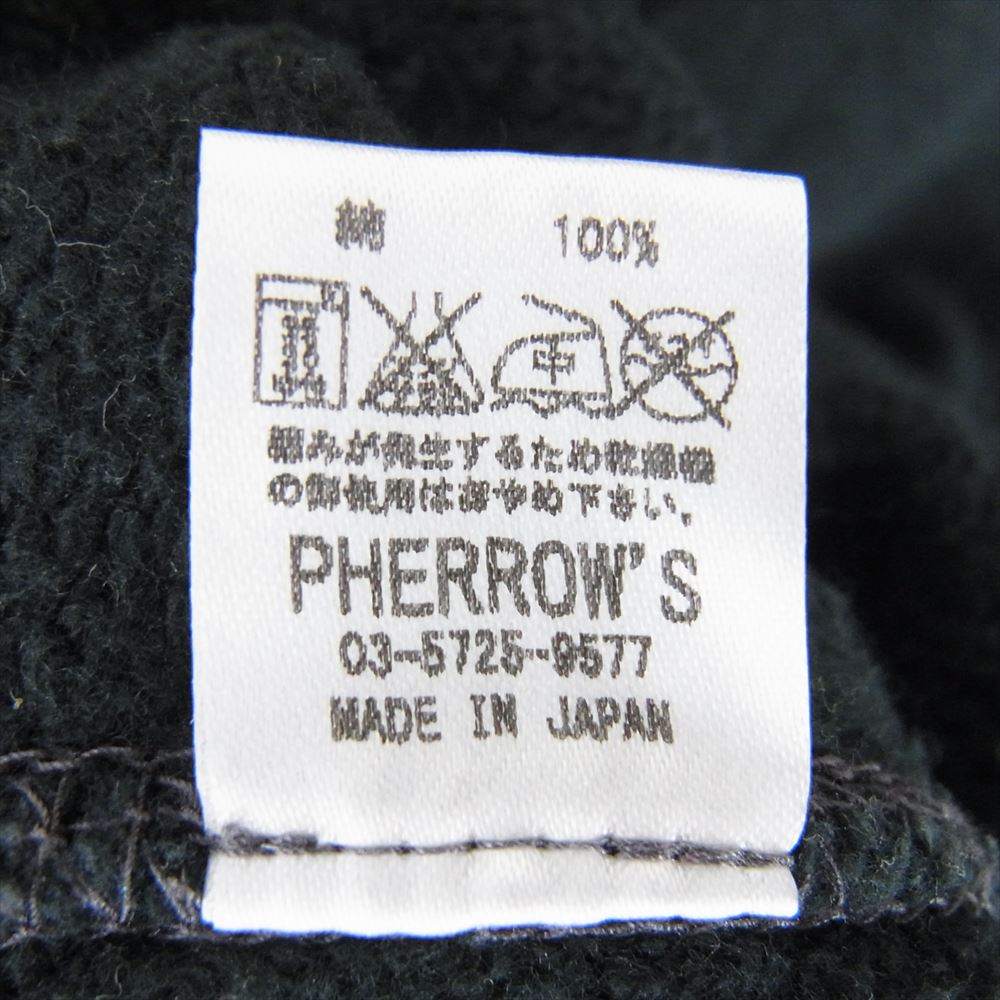 Pherrow's フェローズ TRADE MARK プリント パーカー ダークグリーン系 40【中古】
