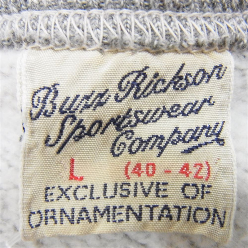 Buzz Rickson's バズリクソンズ BR67774 7th FTR BOMB SQ SET-IN CREW　SWEAT プリント ロゴ スウェット グレー系 L【中古】