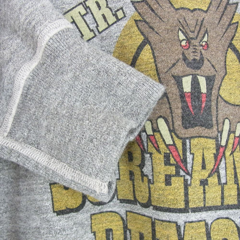 Buzz Rickson's バズリクソンズ BR67774 7th FTR BOMB SQ SET-IN CREW　SWEAT プリント ロゴ スウェット グレー系 L【中古】