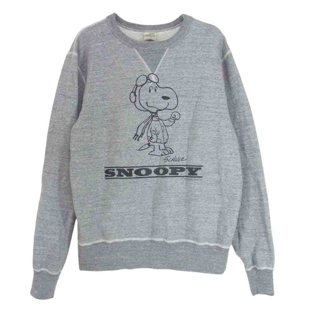Buzz Rickson's バズリクソンズ BR67793 PEANUTS ピーナッツ セットイン ガゼット プリント クルーネック スウェット トレーナー グレー系 L【中古】
