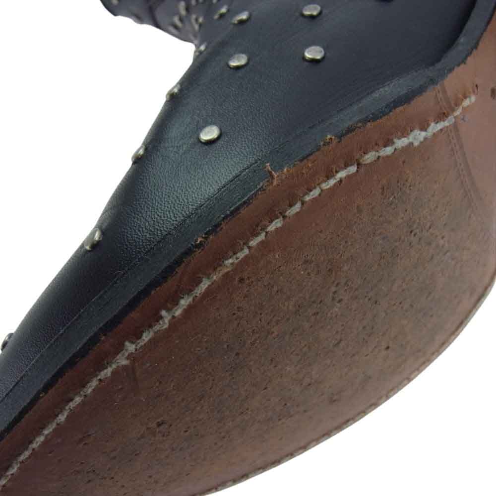 トニー モラ  2731 サイドジップ スタッズ ウエスタンブーツ ショートブーツ ブラック系 39【中古】