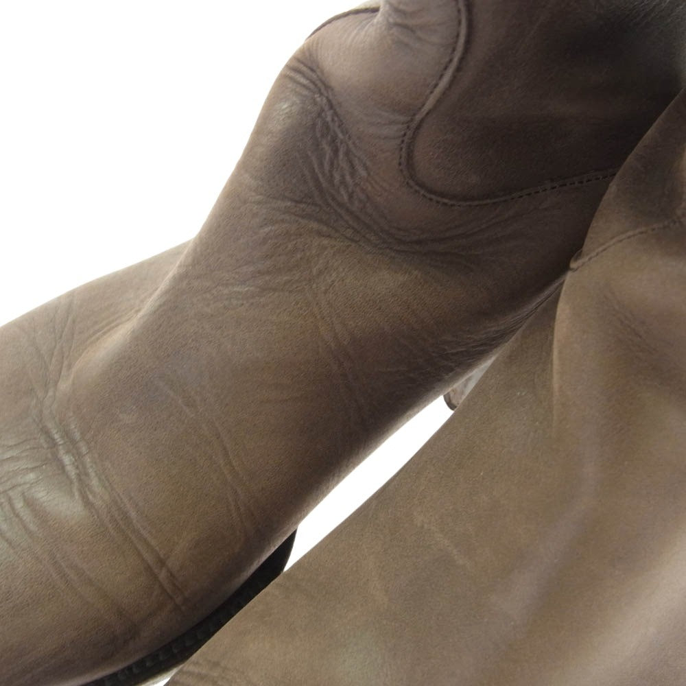 SARTORE サルトル ジョッキー クロスストラップ バックジップ レザー ロング ブーツ ブラウン系 ダークブラウン系 37.5【中古】