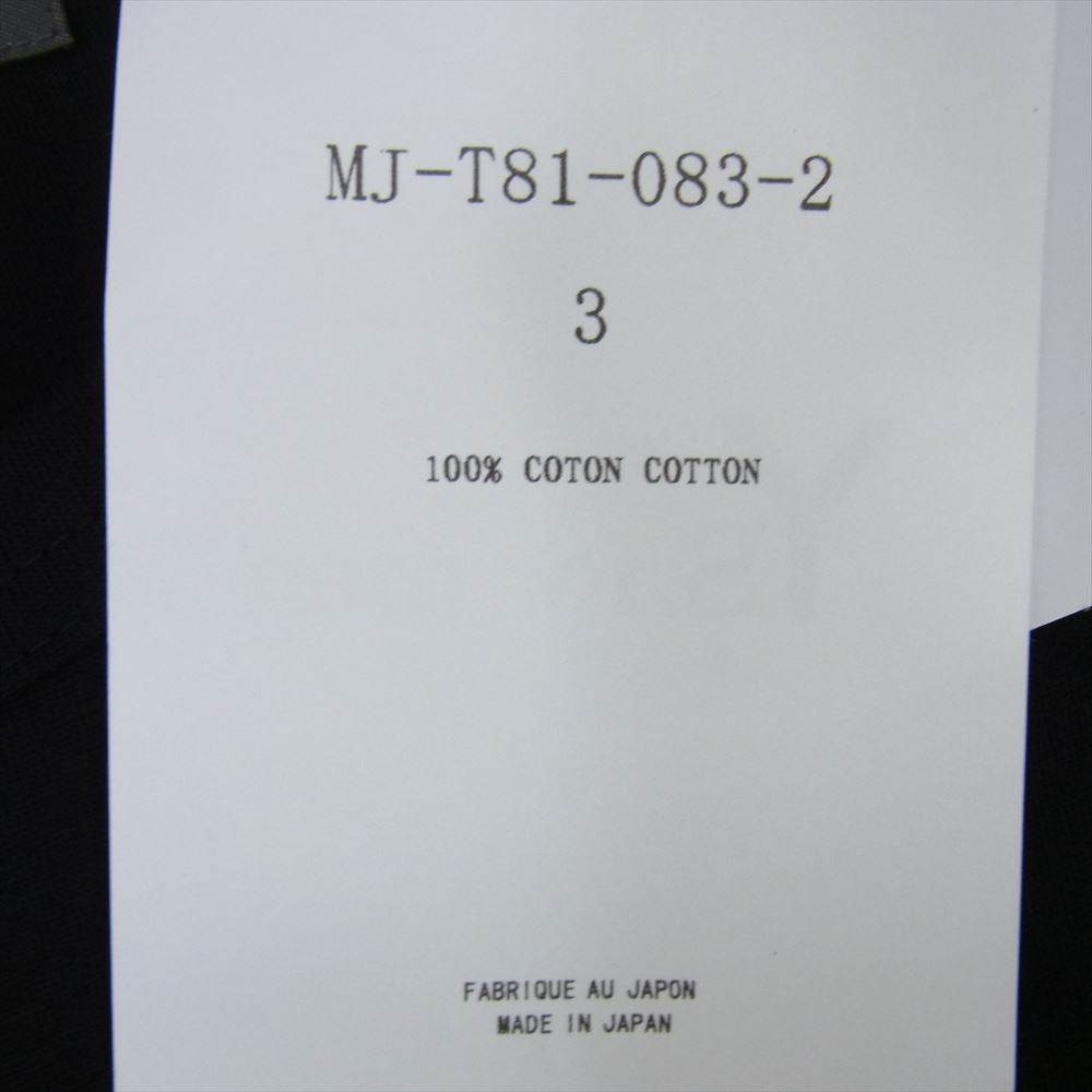 Y's Yohji Yamamoto ワイズ ヨウジヤマモト 23AW MJ-T81-083-2 Y's for men クルーネック 長袖 カットソー ブラック系 3【美品】【中古】