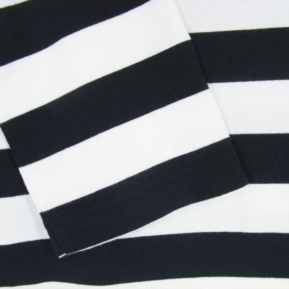 Y's Yohji Yamamoto ワイズ ヨウジヤマモト 23AW MJ-T79-088 Y's for men コットン天竺 LONG SLEEVE T-SHIRT ロングスリーブ ボーダー カットソー ブラック系 3【美品】【中古】