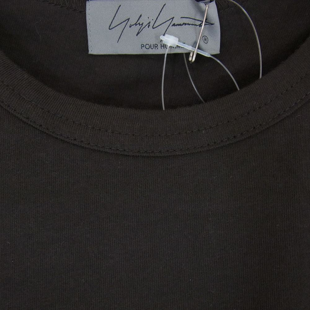 Yohji Yamamoto POUR HOMME ヨウジヤマモトプールオム 24ss HS-T03-70-3-03 丸首 長袖 ロング スリーブ カットソー ブラック系 3【美品】【中古】