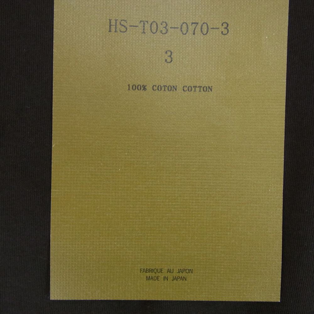 Yohji Yamamoto POUR HOMME ヨウジヤマモトプールオム 24ss HS-T03-70-3-03 丸首 長袖 ロング スリーブ カットソー ブラック系 3【美品】【中古】