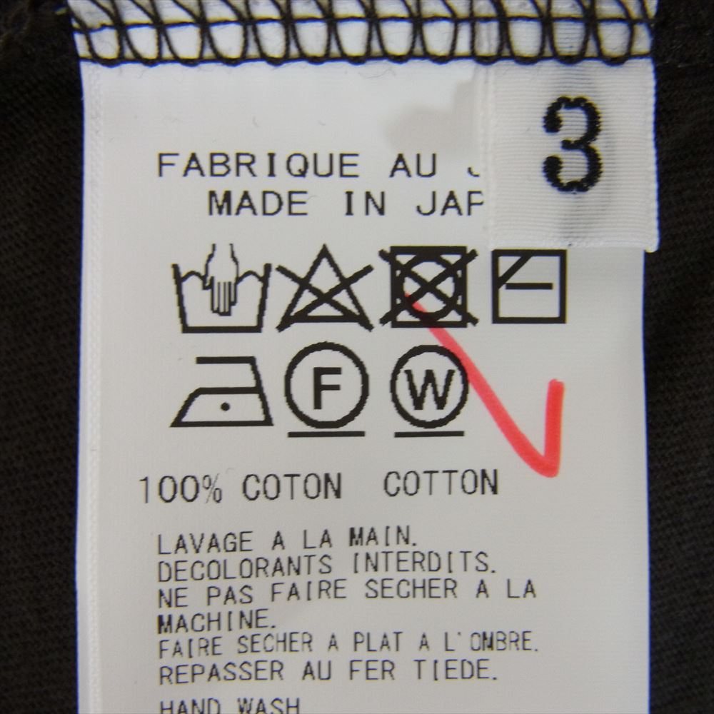 Yohji Yamamoto POUR HOMME ヨウジヤマモトプールオム 24ss HS-T03-70-3-03 丸首 長袖 ロング スリーブ カットソー ブラック系 3【美品】【中古】