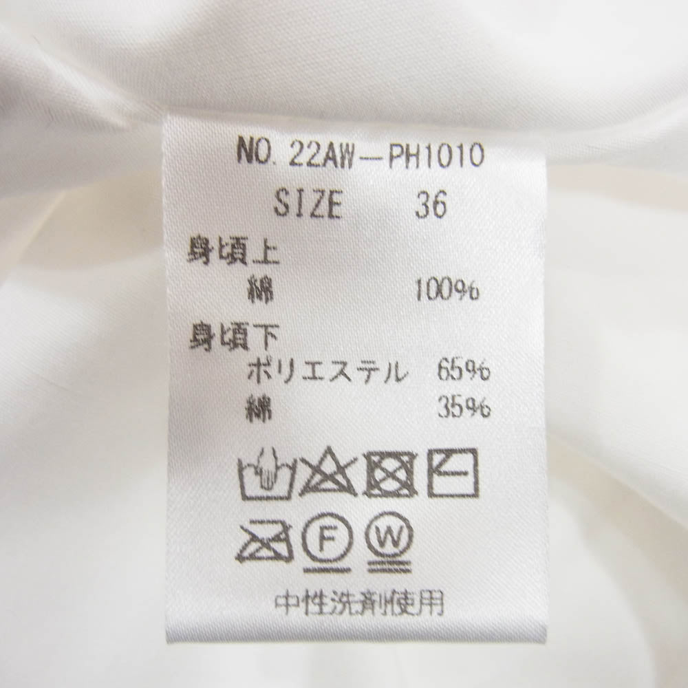 パディヒル 22AW 22AW-PH1010 コットン ノースリーブ バルーン トップス ホワイト系 36【中古】