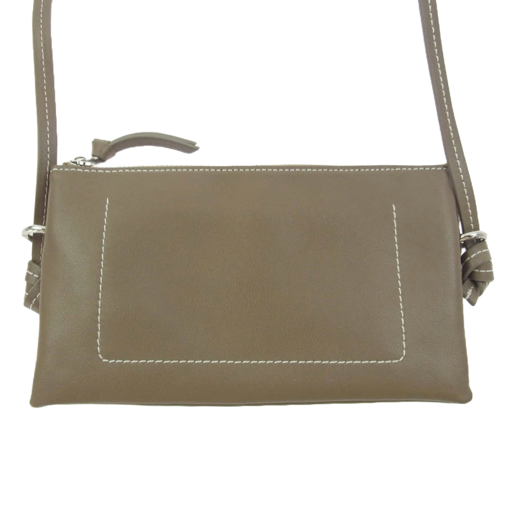 ヨンファ osaifubag お財布バッグ レザー ユーティリティー ミニショルダーバッグ ベージュ系【中古】