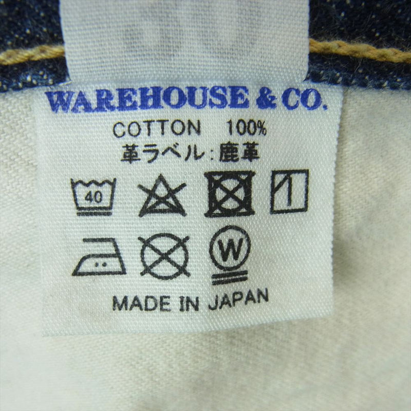 WAREHOUSE ウエアハウス S1001XX 25TH ANNIVERSARY 1946MODEL NO WASH ピンクセルヴィッチ WWII ジーンズ ノンウォッシュ デニム パンツ インディゴブルー系 W30【中古】