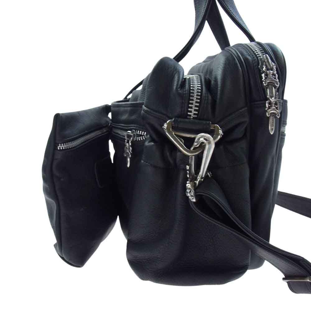 CHROME HEARTS クロムハーツ（原本無） BAG-DIAPER ダイパーバッグ プレーン マザーズバック ポーチ付 2WAY ショルダー ボストンバッグ ブラック系【中古】