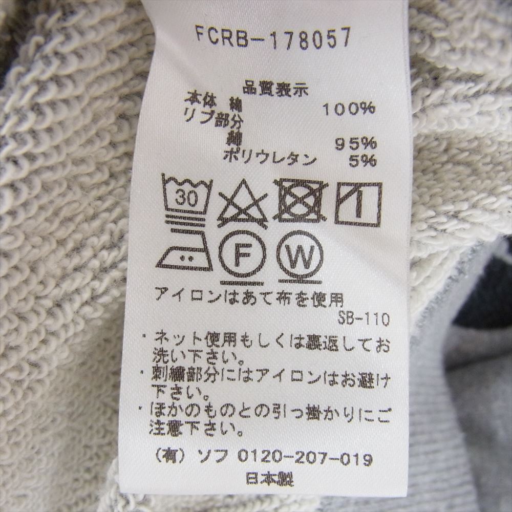 F.C.R.B. エフシーアールビー 17SS FCRB-178057 EMBROIDERY AUTHENTIC LOGO CREW NECK Bristol ロゴ クルーネック スウェット グレー系 XL【中古】