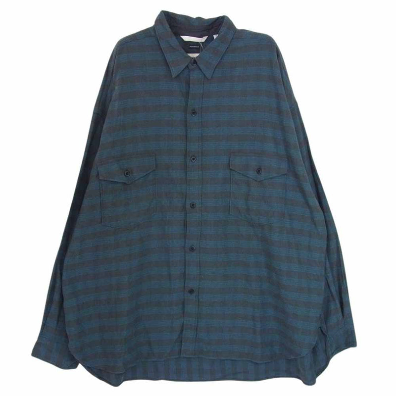 nanamica ナナミカ SUGF356 Cotton Silk Deck Shirt コットン シルク デッキシャツ チェックシャツ XL【中古】