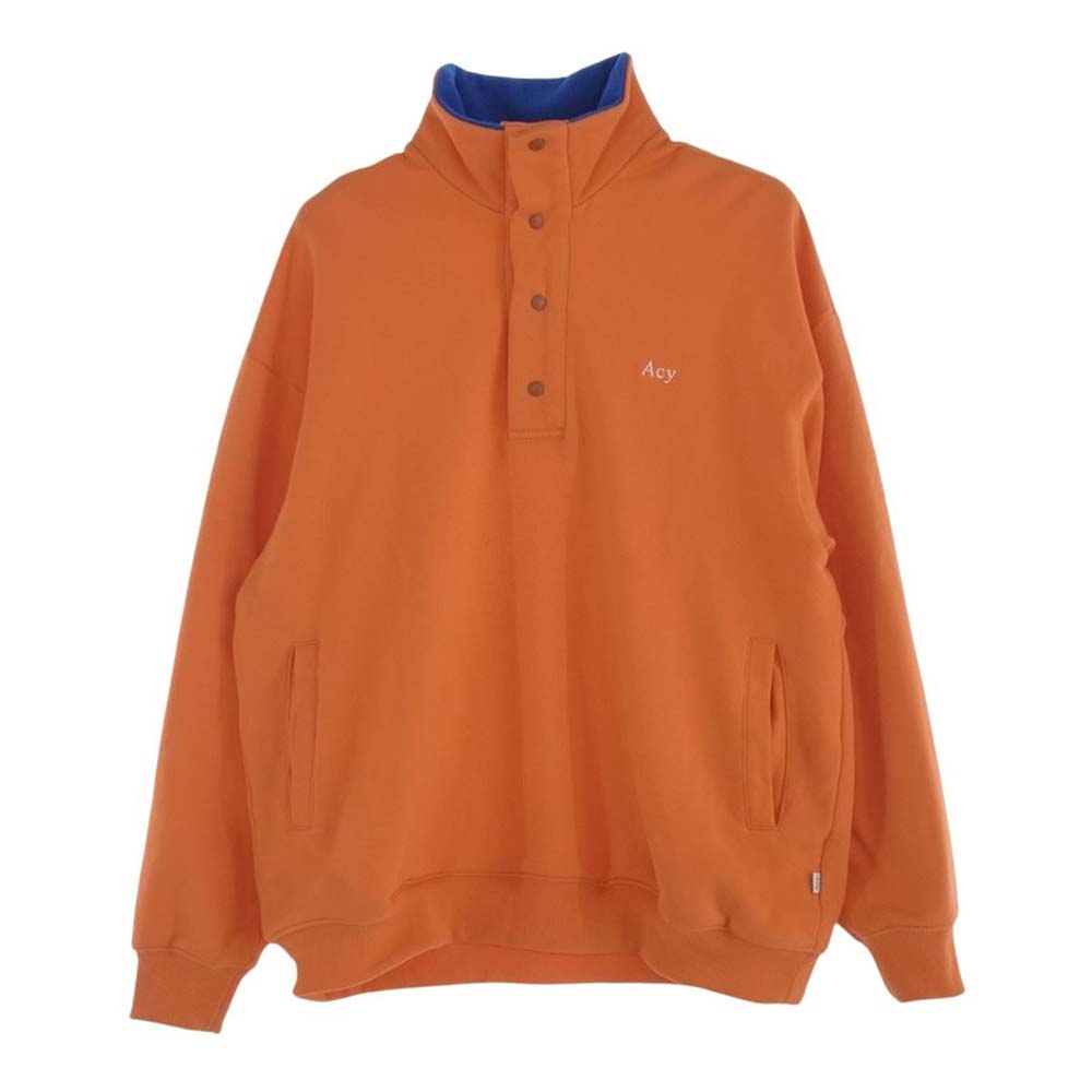 エーシー 23AW ACY-23AW-003 HI NECK SWEAT ロゴ刺繍 ハイネック スウェット プルオーバー オレンジ系 2【中古】