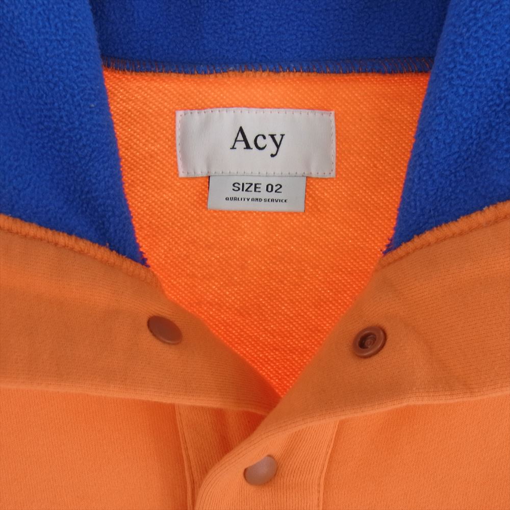 エーシー 23AW ACY-23AW-003 HI NECK SWEAT ロゴ刺繍 ハイネック スウェット プルオーバー オレンジ系 2【中古】