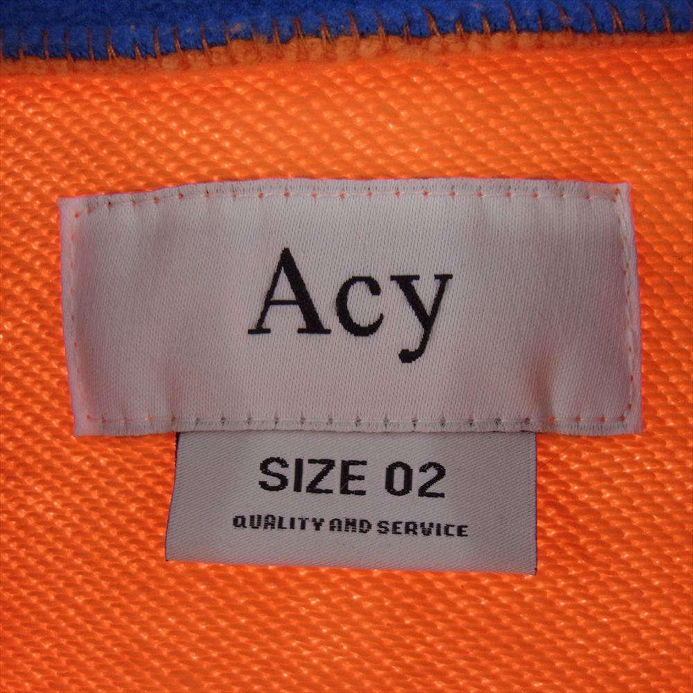 エーシー 23AW ACY-23AW-003 HI NECK SWEAT ロゴ刺繍 ハイネック スウェット プルオーバー オレンジ系 2【中古】