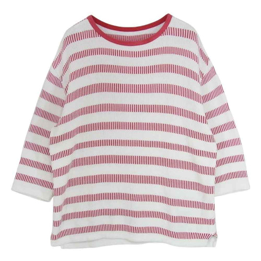 PORTER CLASSIC ポータークラシック BORDER KNIT LONG SLEEVE ボーダー ニット ロングスリーブ カットソー プルオーバー レッド系 4【中古】