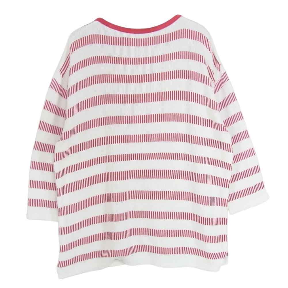 PORTER CLASSIC ポータークラシック BORDER KNIT LONG SLEEVE ボーダー ニット ロングスリーブ カットソー プルオーバー レッド系 4【中古】