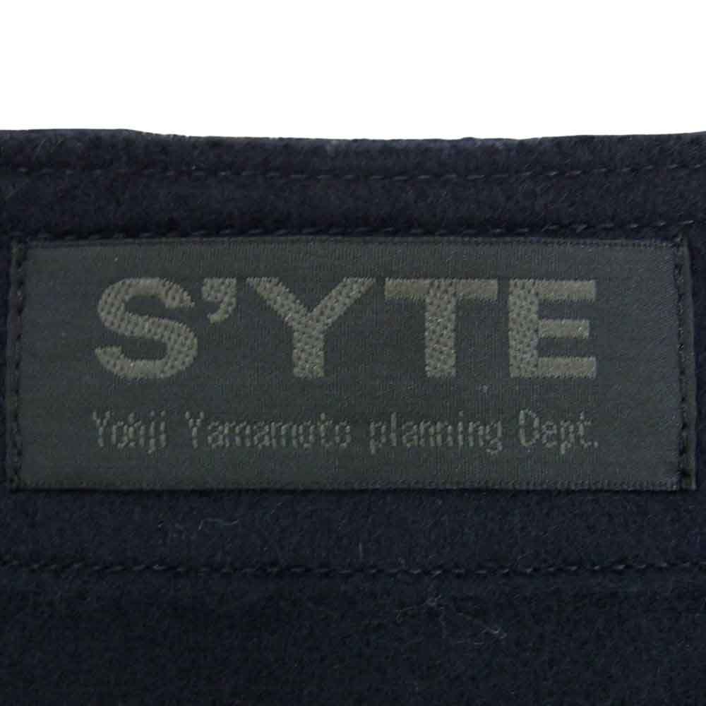 Yohji Yamamoto ヨウジヤマモト UM-B12-104 s'yte サイト Beaver Check Bondage Muslin Shirt シャツレイヤード ウール プルオーバー トップス カットソー ブラック系 3【中古】