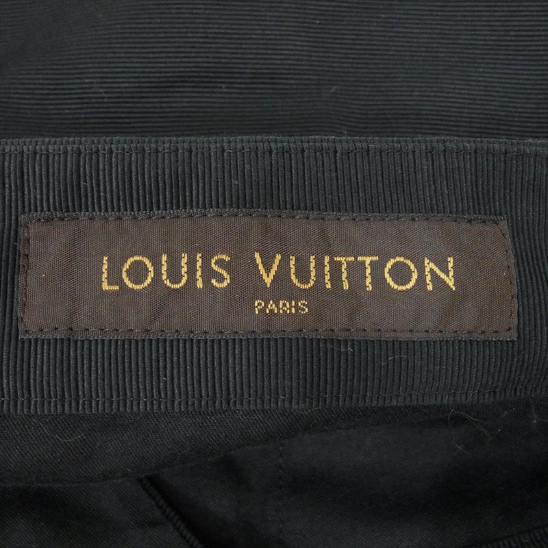 LOUIS VUITTON ルイ・ヴィトン 異素材切替 サイドアジャスター テーパード パンツ ブラック系 36【中古】