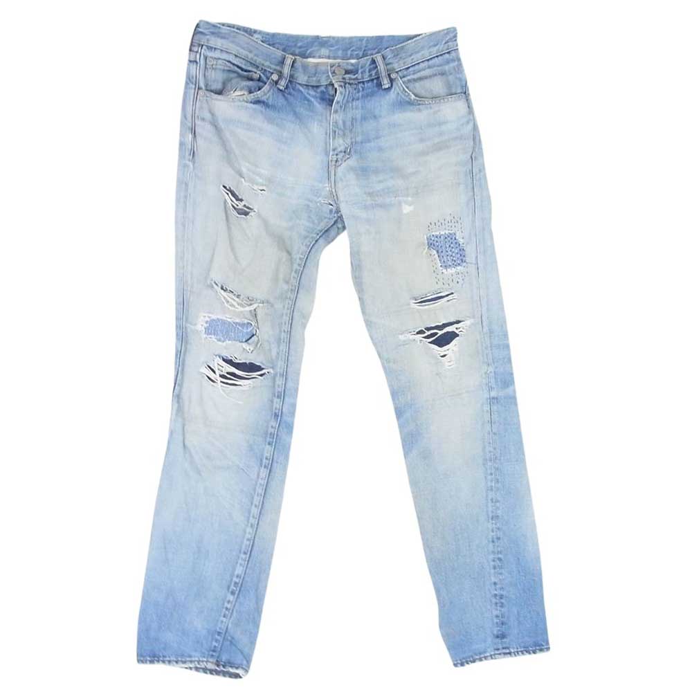 VISVIM ビズビム VS0001808 SOCIAL SCULPTURE 04 DAMAGED-6.5 Denim ソーシャルスカルプチャー ダメージ加工 デニムパンツ ジーンズ インディゴブルー系 34【中古】