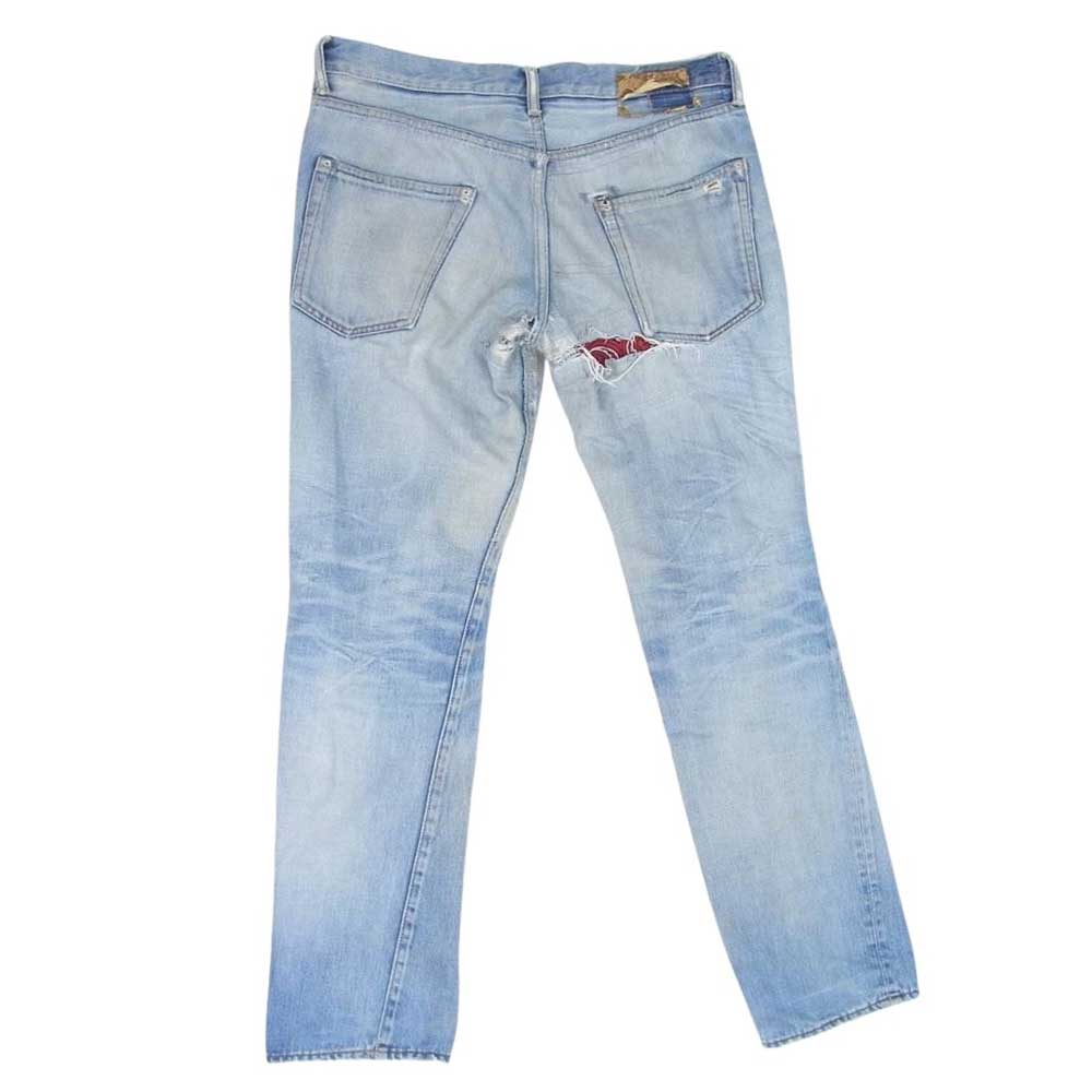 VISVIM ビズビム VS0001808 SOCIAL SCULPTURE 04 DAMAGED-6.5 Denim ソーシャルスカルプチャー ダメージ加工 デニムパンツ ジーンズ インディゴブルー系 34【中古】