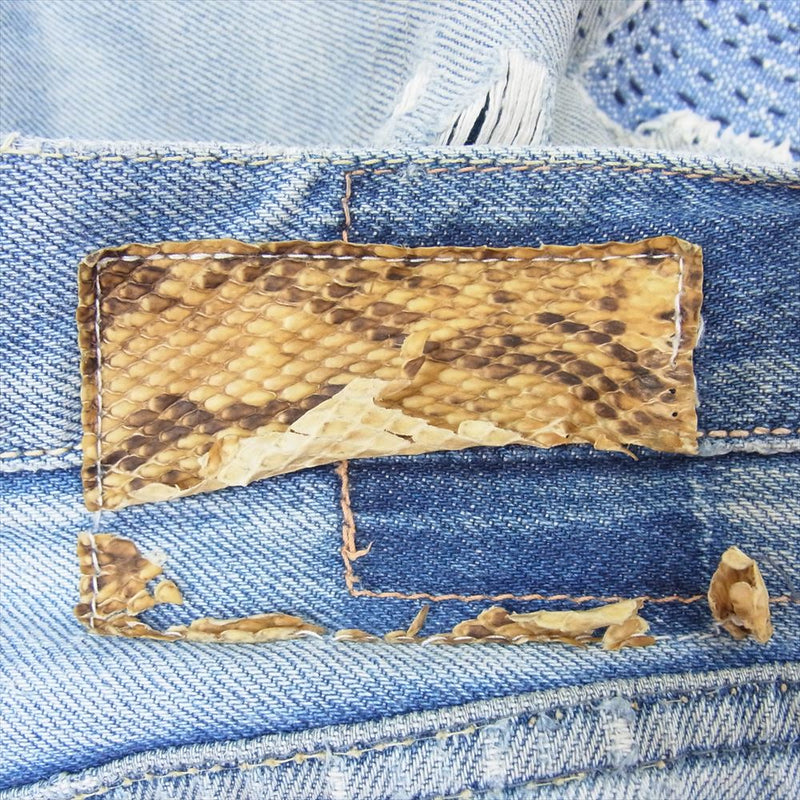 VISVIM ビズビム VS0001808 SOCIAL SCULPTURE 04 DAMAGED-6.5 Denim ソーシャルスカルプチャー ダメージ加工 デニムパンツ ジーンズ インディゴブルー系 34【中古】