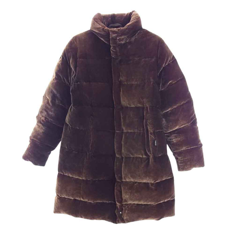 MONCLER モンクレール 47357-00-69703 OBERSLOFF 黒タグ ベロア ロング ダウンコート ブラウン系 1【中古】