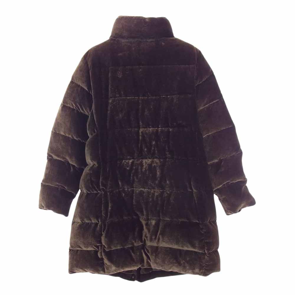 MONCLER モンクレール 47357-00-69703 OBERSLOFF 黒タグ ベロア ロング ダウンコート ブラウン系 1【中古】